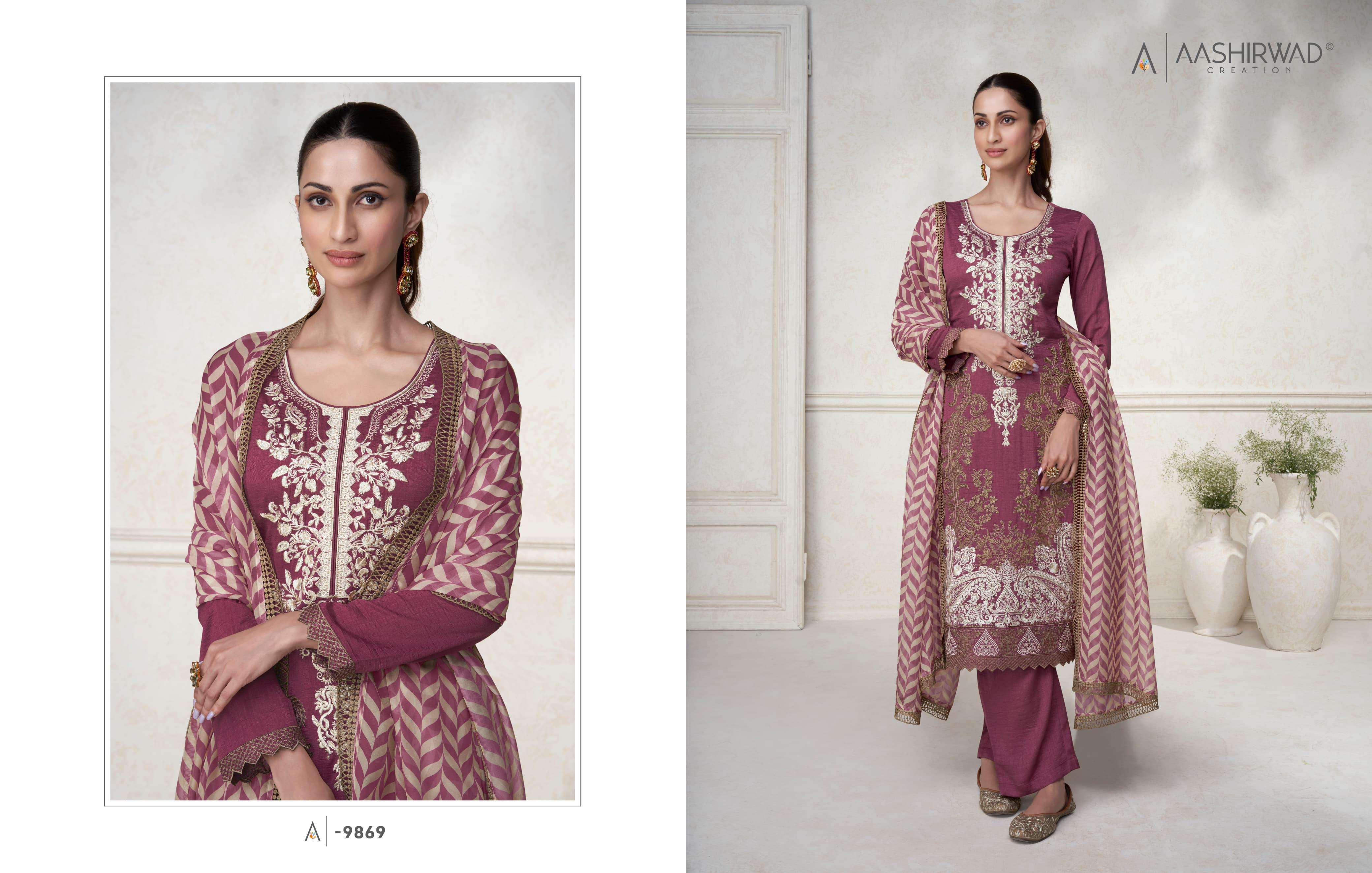 AASHIRWAD CREATION ARSH SILK DESIGNER SUIT