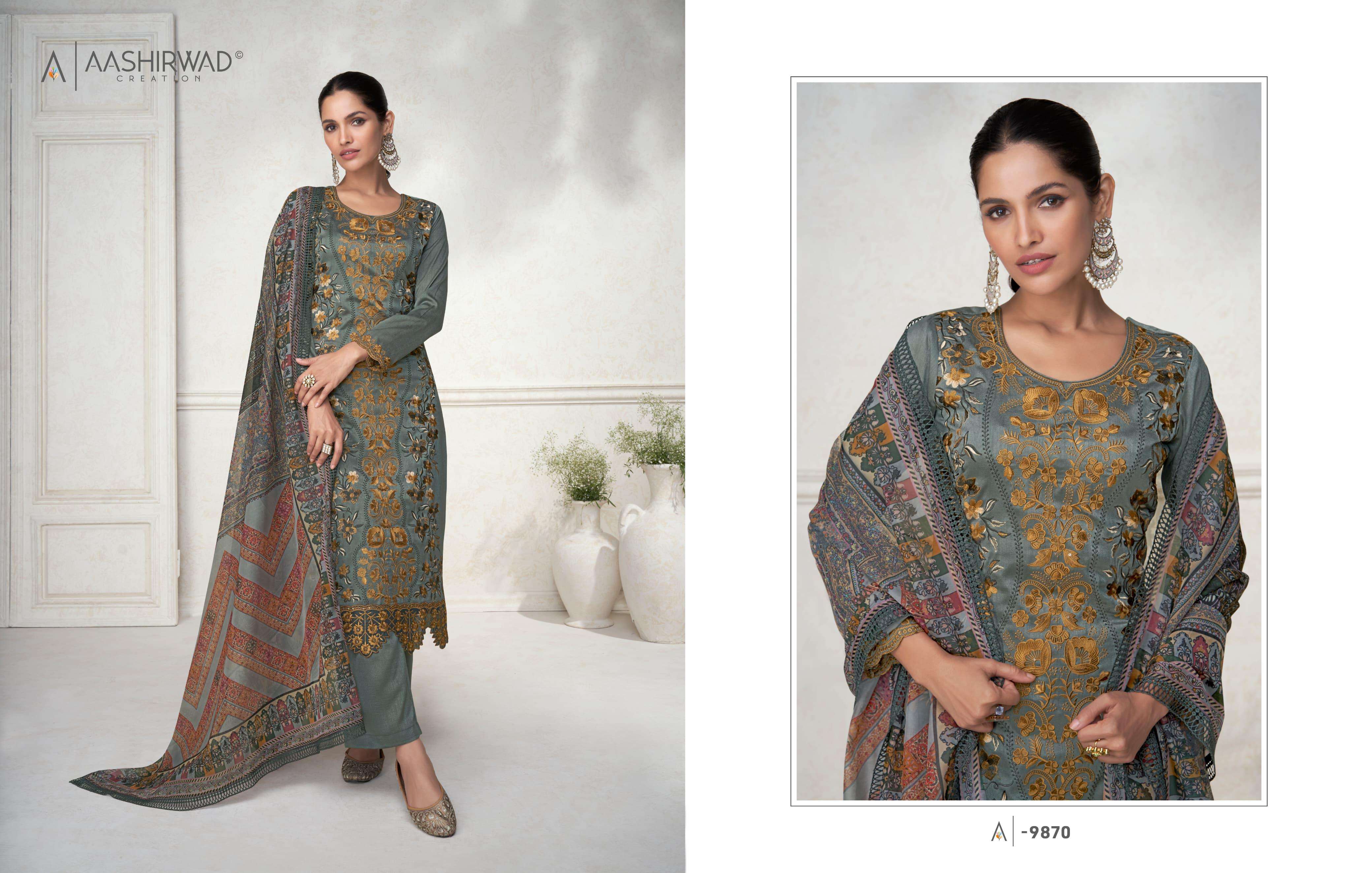 AASHIRWAD CREATION ARSH SILK DESIGNER SUIT