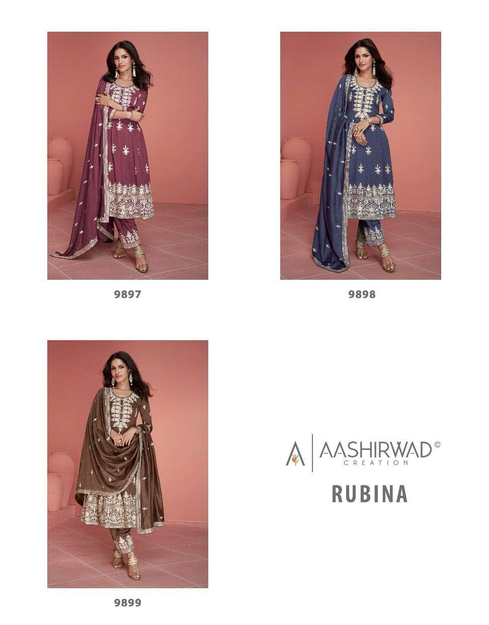 AASHIRWAD CREATION RUBINA READY MADE FESTIVE WEAR SUIT