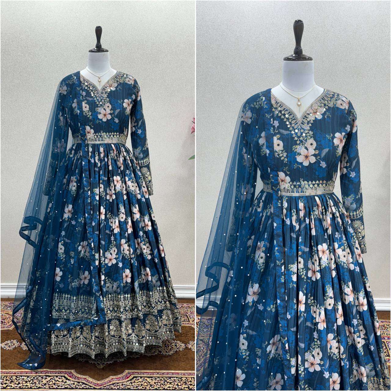 AD 143 ANARKALI KURTI SET