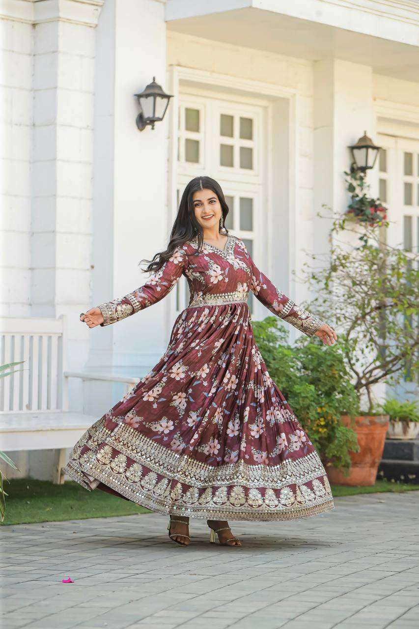 AD 143 ANARKALI KURTI SET