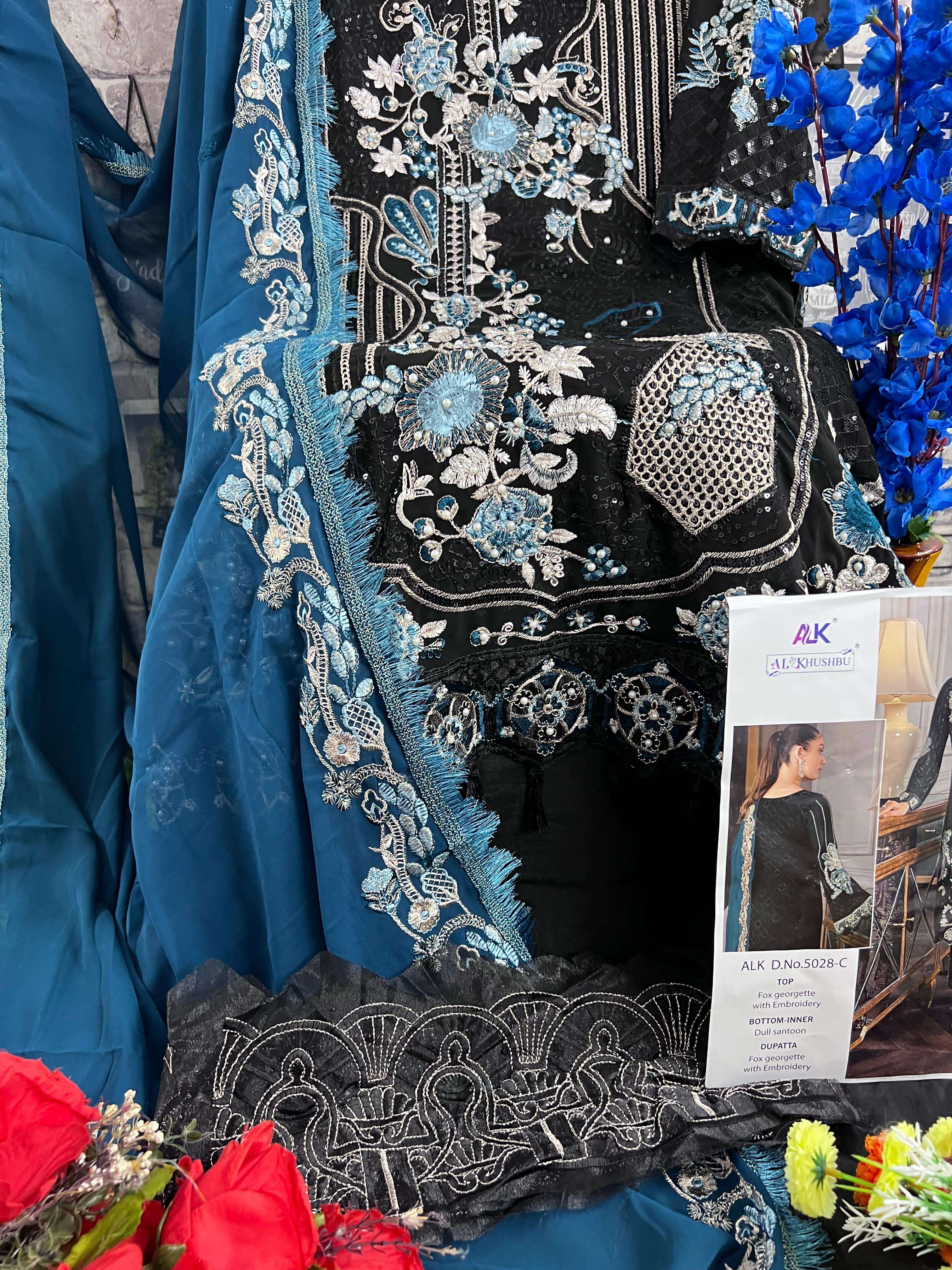 AL KHUSHBU D NO 5028 PAKISTANI GEORGETTE SUIT