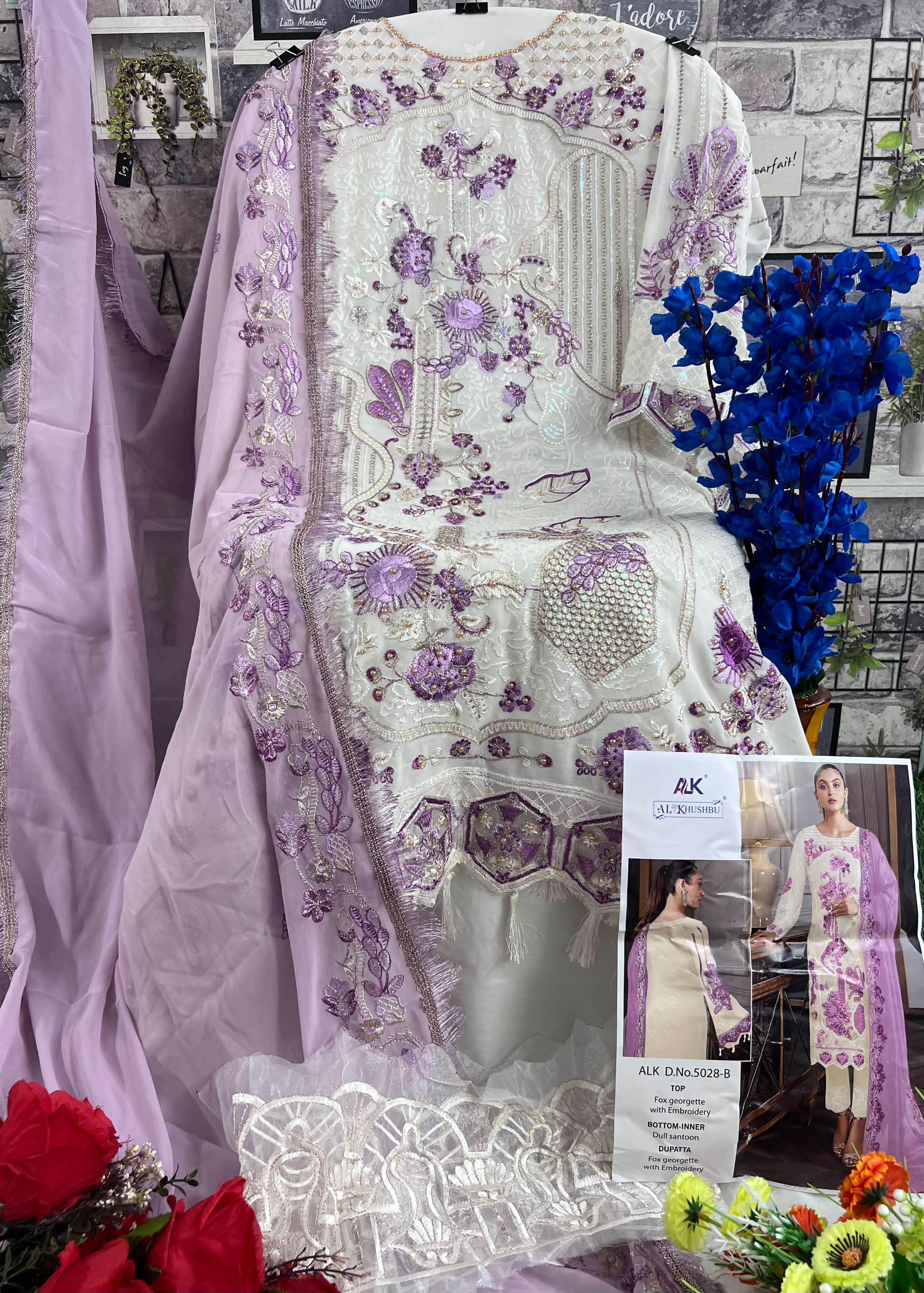 AL KHUSHBU D NO 5028 PAKISTANI GEORGETTE SUIT