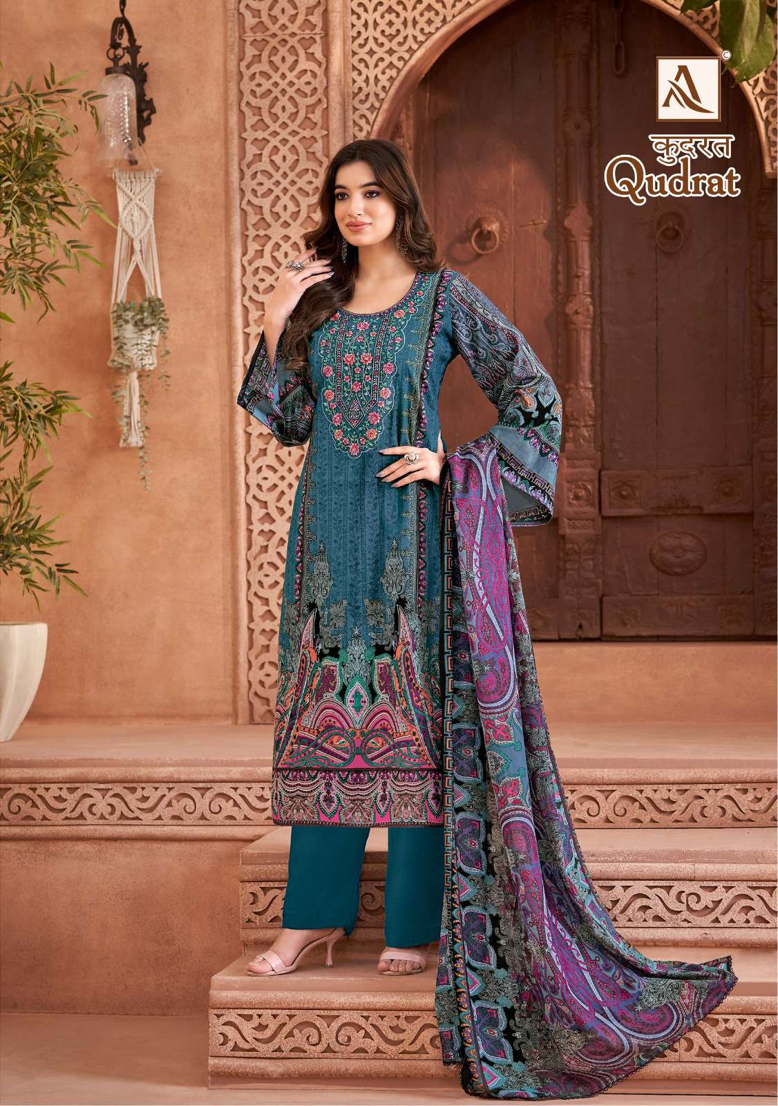 ALOK SUITS QUDRAT COTTON FANCY WORK SUIT