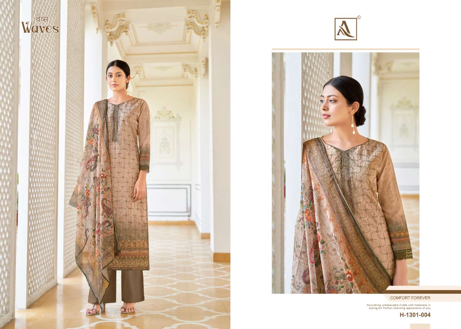 ALOK SUITS WAVES VISCOSE EMBROIDERY SALWAR SUIT
