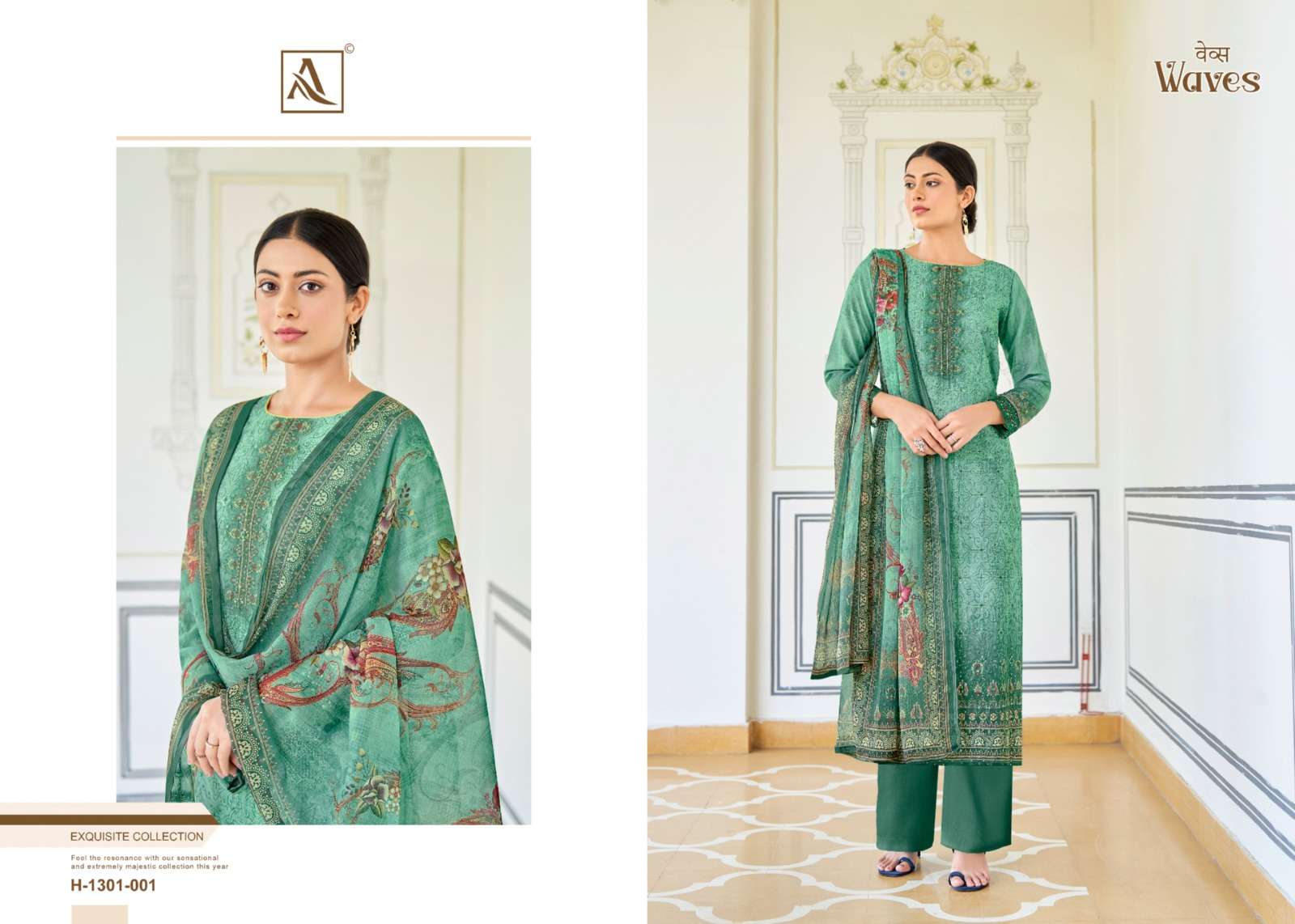 ALOK SUITS WAVES VISCOSE EMBROIDERY SALWAR SUIT