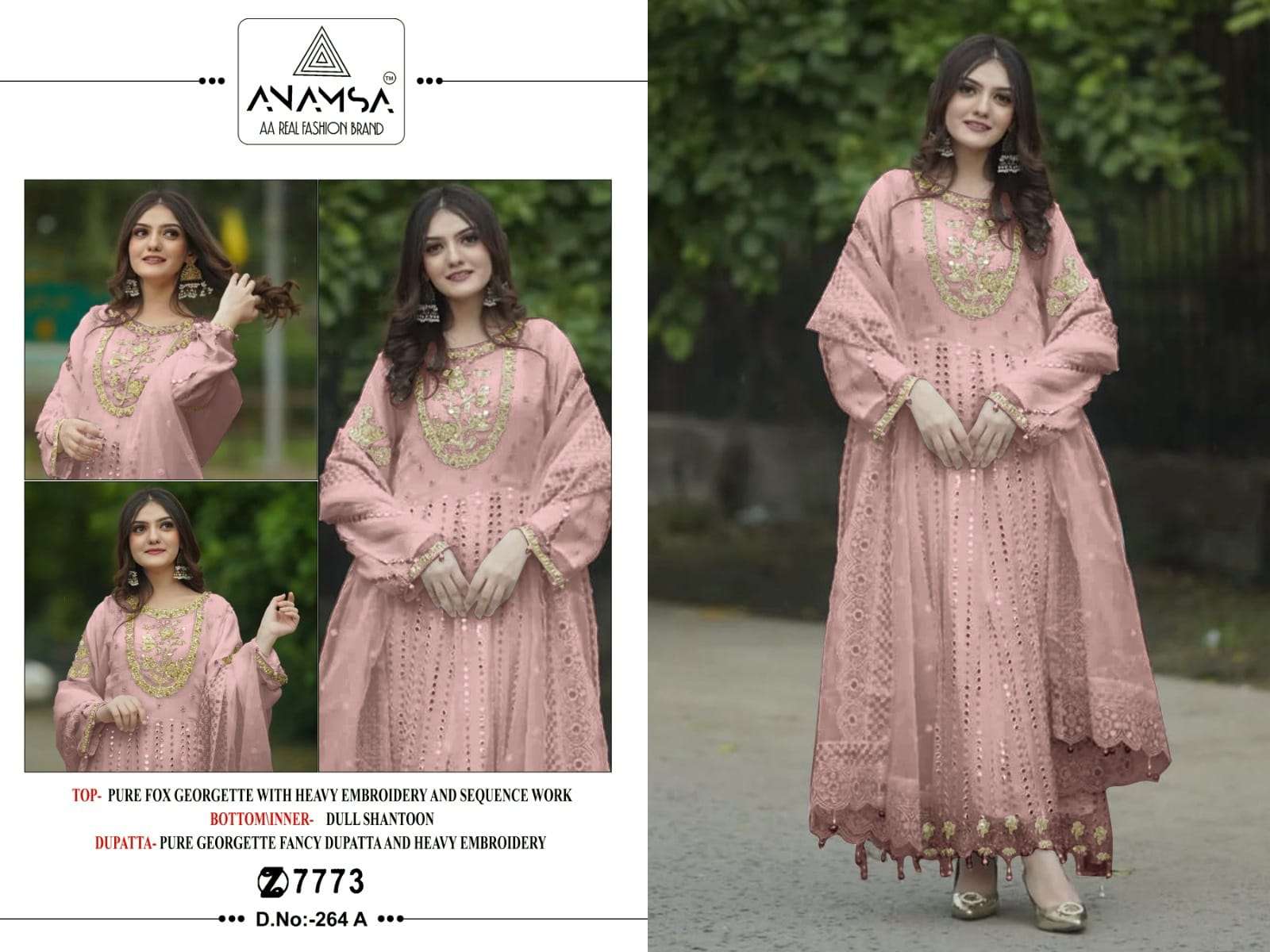 ANAMSA D NO 264 GEORGETTE DESIGNER SUIT