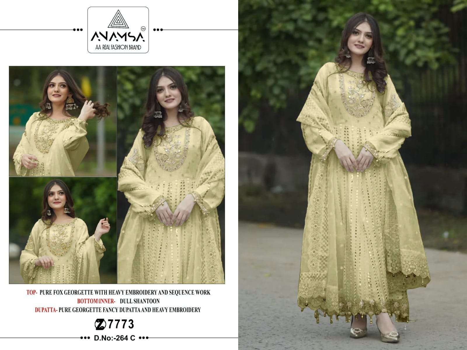 ANAMSA D NO 264 GEORGETTE DESIGNER SUIT