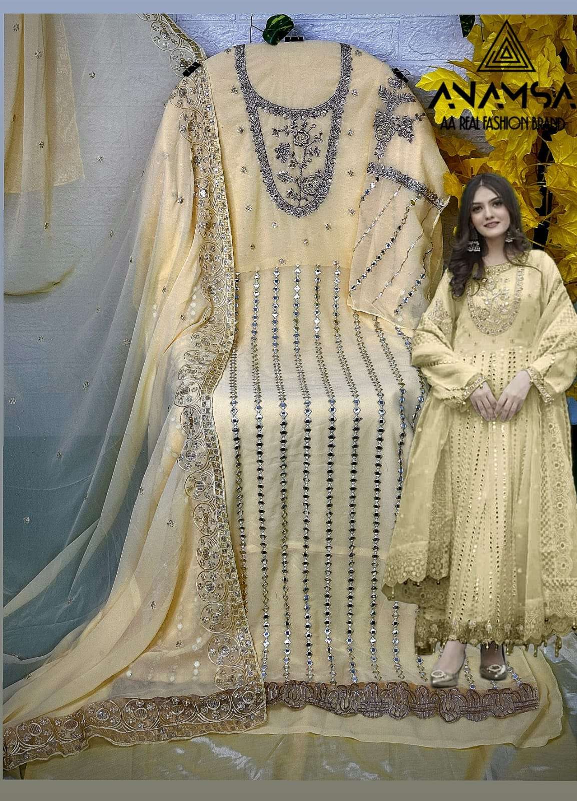 ANAMSA D NO 264 GEORGETTE DESIGNER SUIT