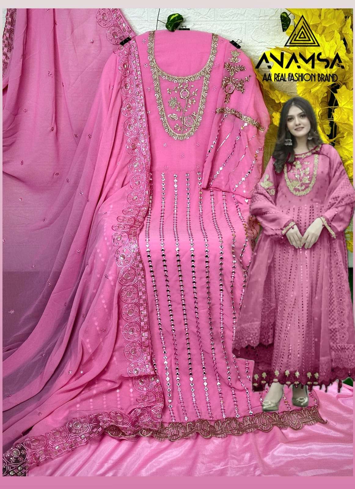ANAMSA D NO 264 GEORGETTE DESIGNER SUIT