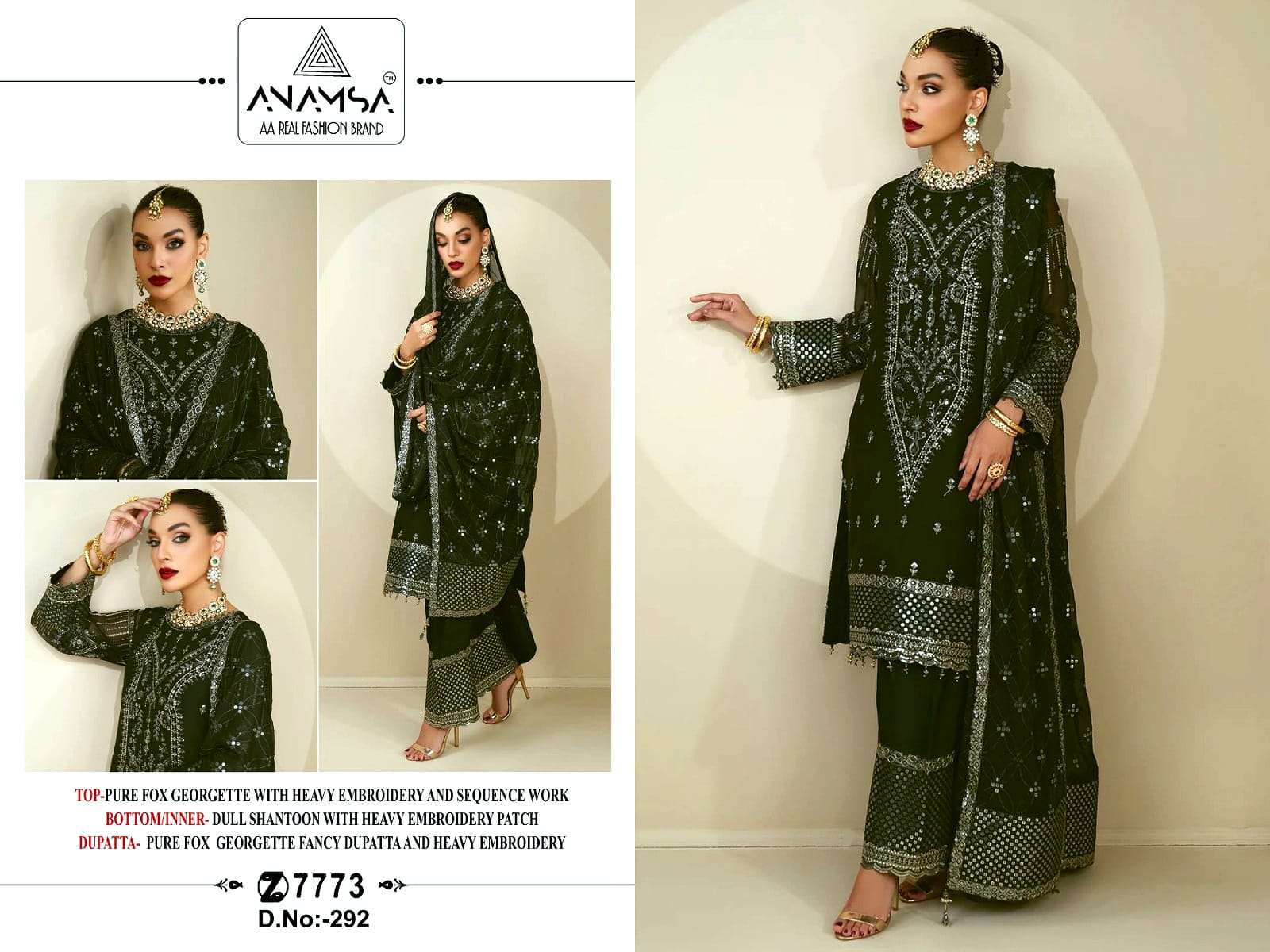 ANAMSA D NO 292 GEORGETTE DESIGNER SUIT
