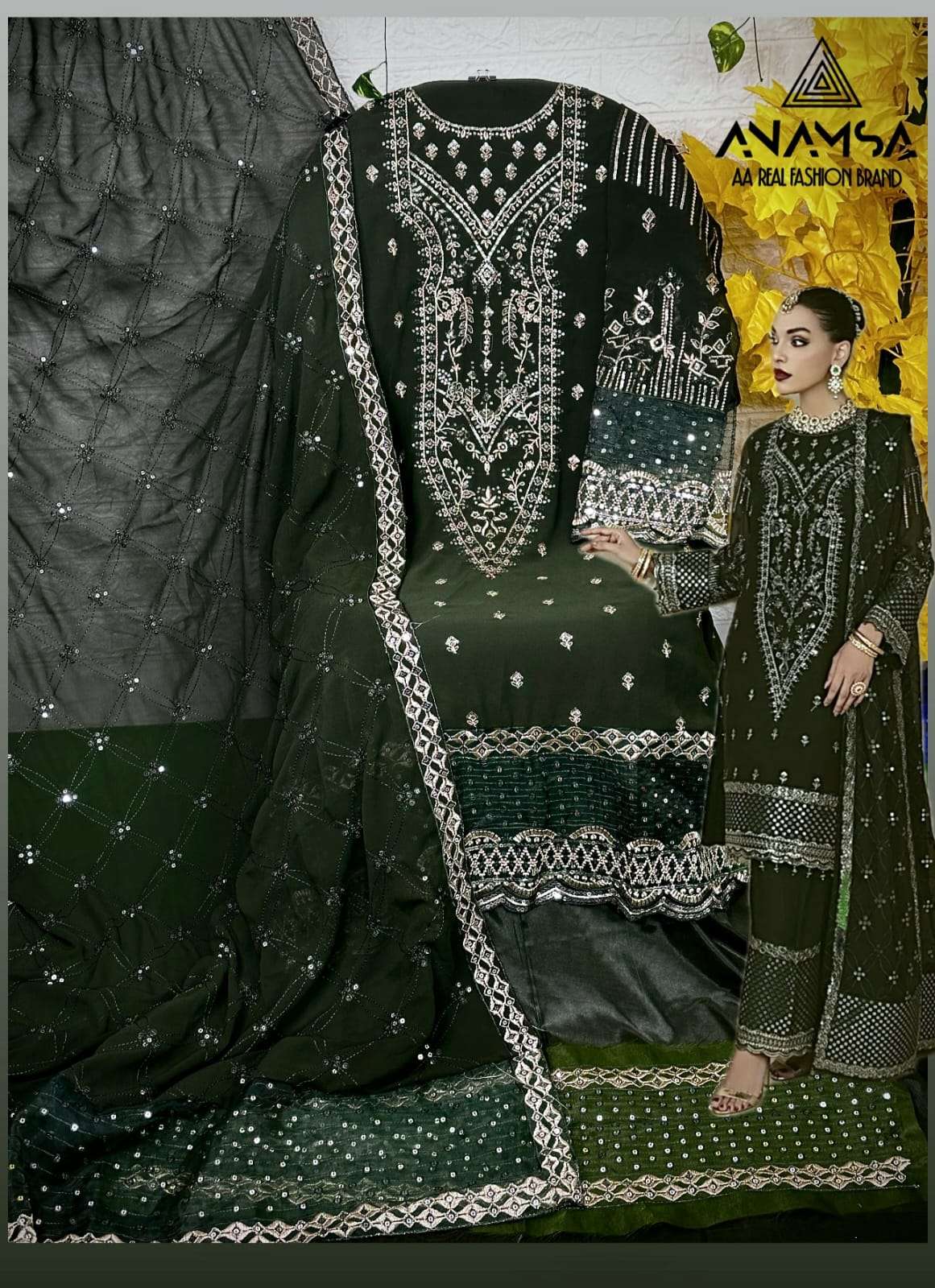 ANAMSA D NO 292 GEORGETTE DESIGNER SUIT