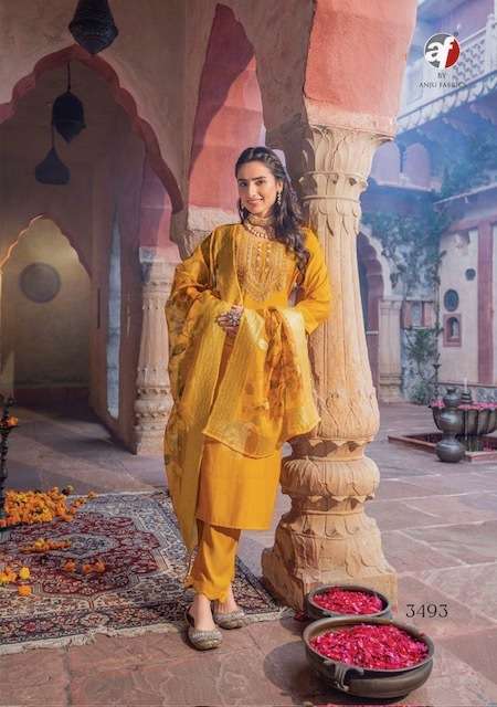 ANJU FABRICS SANGEET VOL 5 VISCOSE HEAVY DESIGNER KURTI COMBO SET 