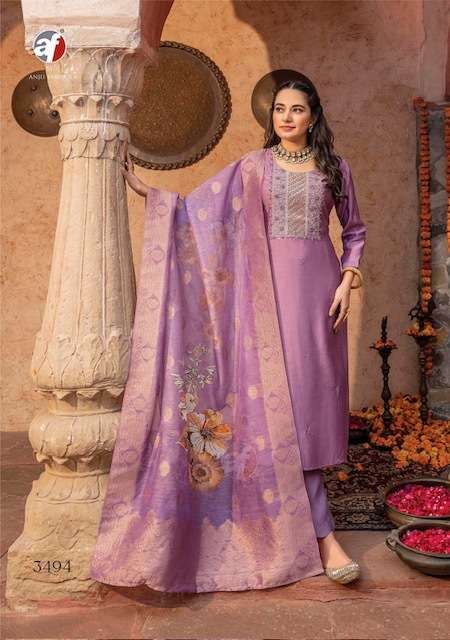 ANJU FABRICS SANGEET VOL 5 VISCOSE HEAVY DESIGNER KURTI COMBO SET 