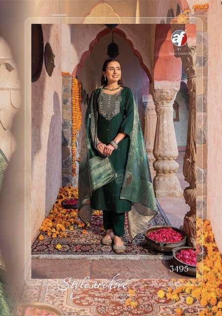 ANJU FABRICS SANGEET VOL 5 VISCOSE HEAVY DESIGNER KURTI COMBO SET 