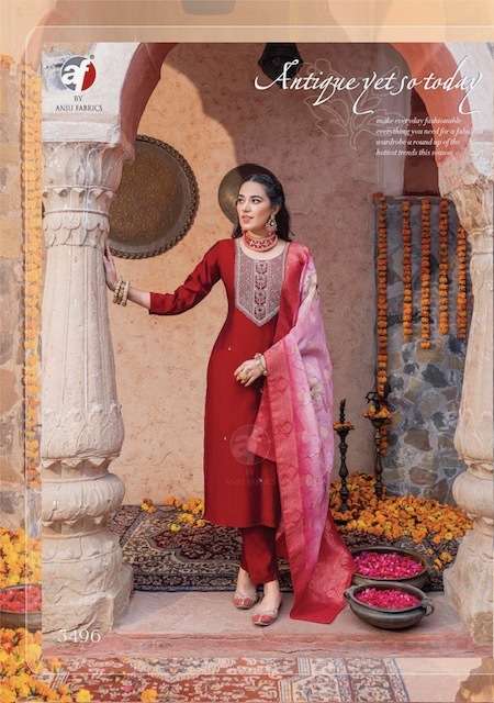 ANJU FABRICS SANGEET VOL 5 VISCOSE HEAVY DESIGNER KURTI COMBO SET 