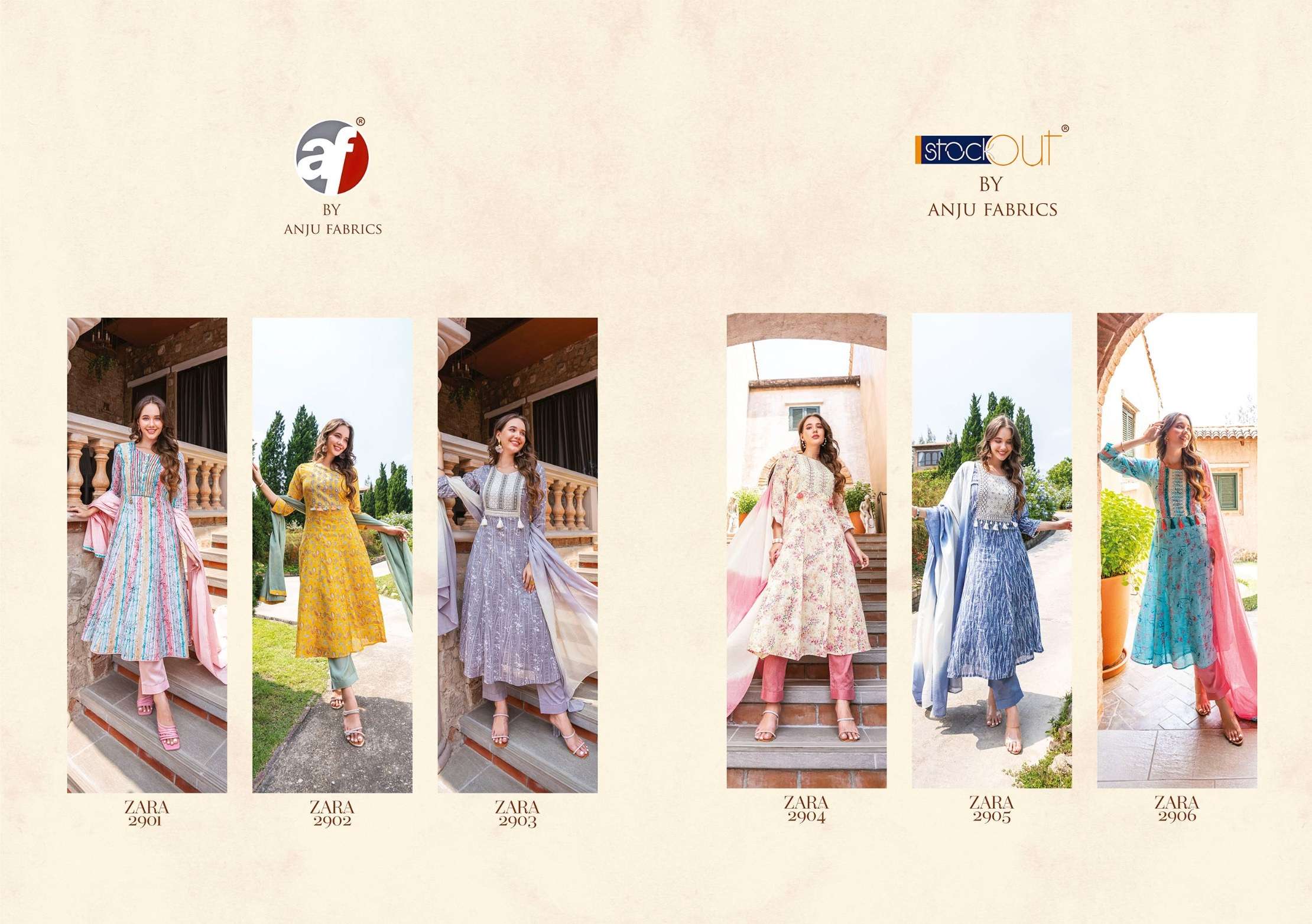 ANJU FABRICS ZARA VOL 3 FANCY DESIGNER PARTY WEAR SUIT