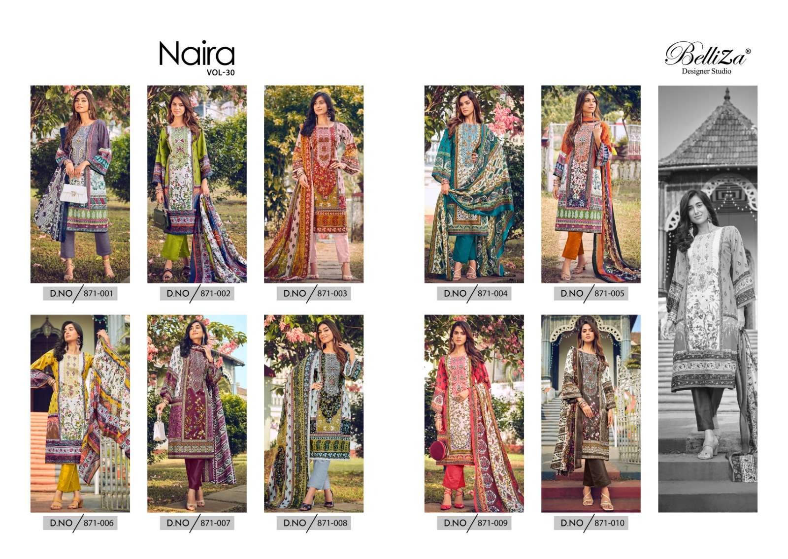 BELLIZA DESIGNER SUITS NAIRA VOL 30 COTTON DIGITAL PRINT SUIT