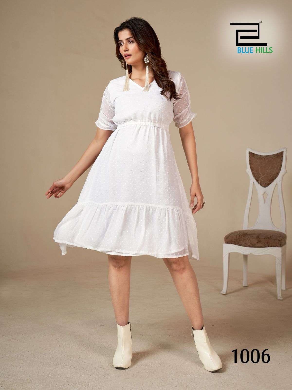 BLUE HILLS BELLE FANCY TUNIC STYLE KURTI