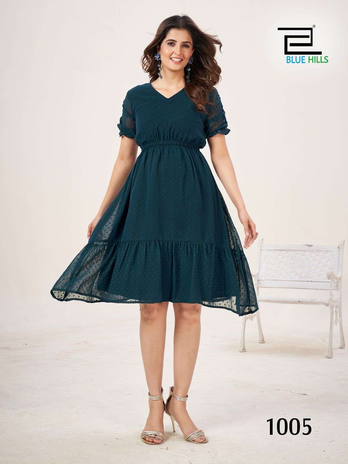 BLUE HILLS BELLE FANCY TUNIC STYLE KURTI