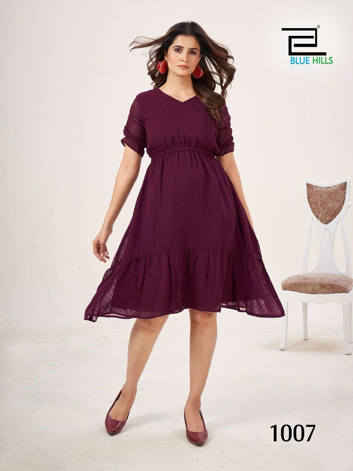 BLUE HILLS BELLE FANCY TUNIC STYLE KURTI