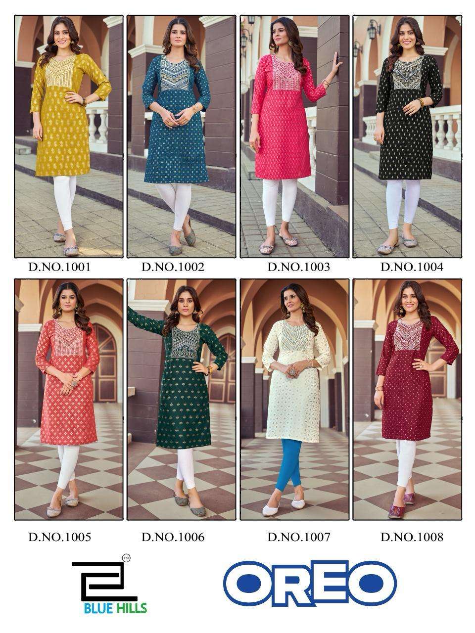 BLUE HILLS OREO RAYON FANCY KURTI 