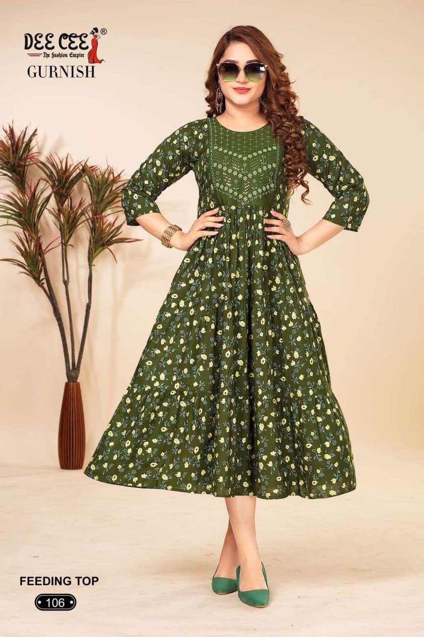DEECEE GURNISH RAYON FANCY MIDI GOWN