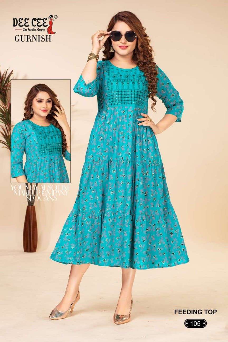 DEECEE GURNISH RAYON FANCY MIDI GOWN