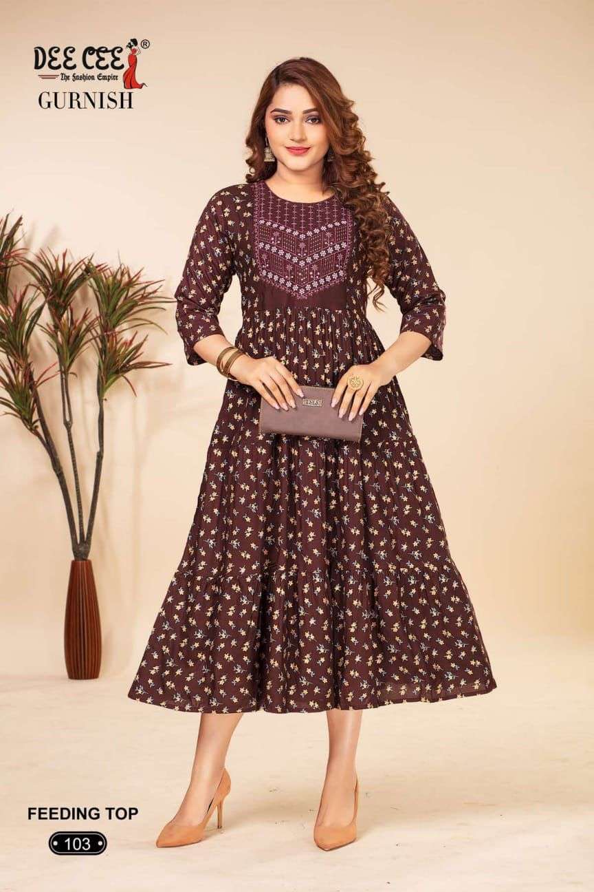 DEECEE GURNISH RAYON FANCY MIDI GOWN