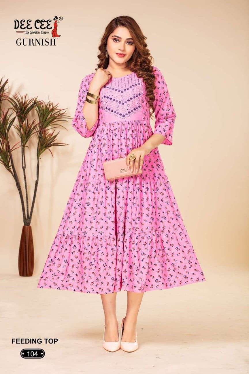 DEECEE GURNISH RAYON FANCY MIDI GOWN