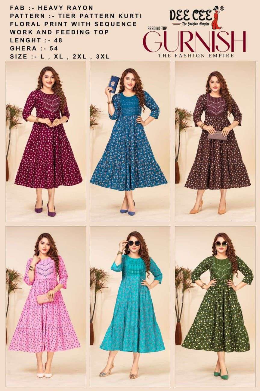 DEECEE GURNISH RAYON FANCY MIDI GOWN