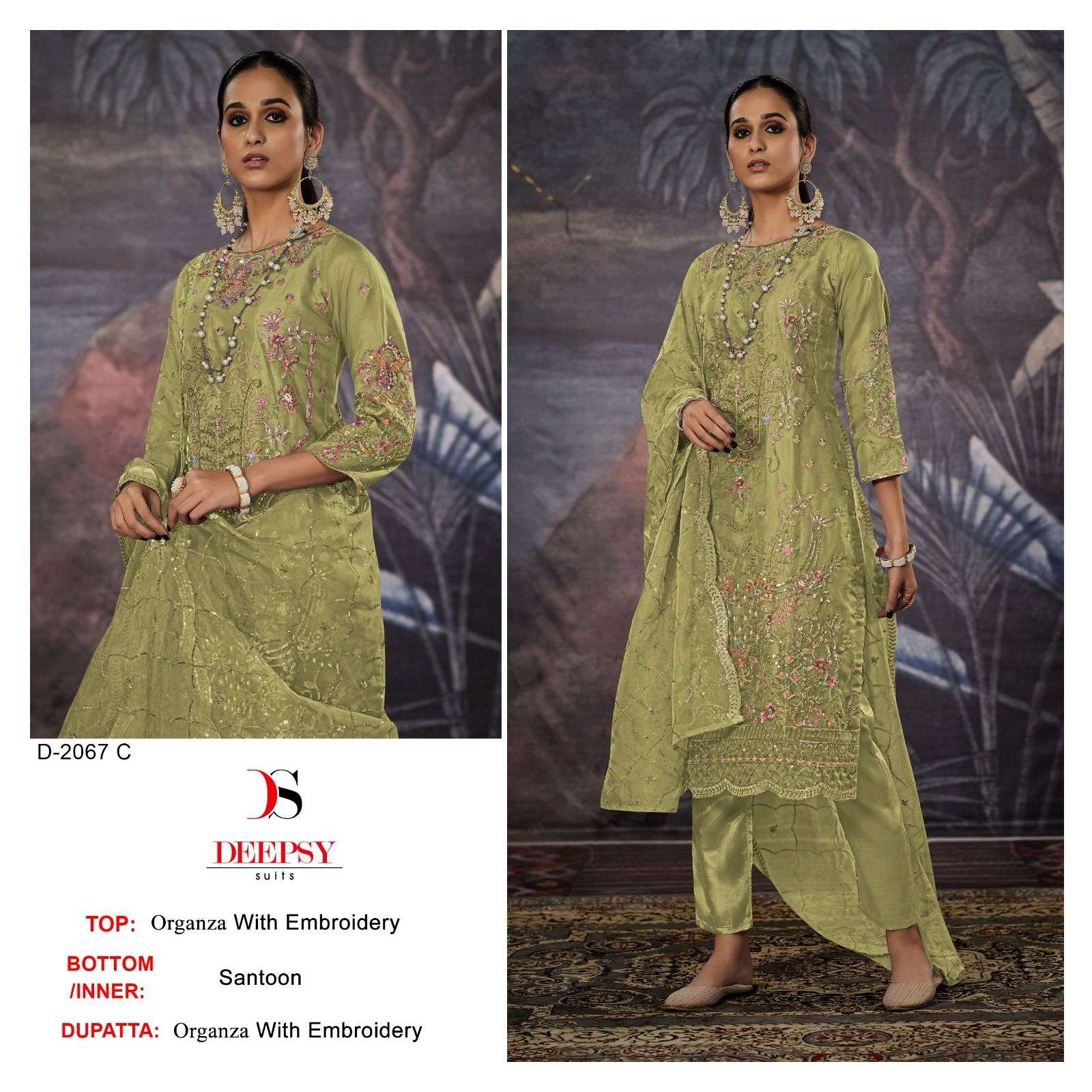 DEEPSY SUITS D 2067 ORGANZA EMBROIDERED SUIT