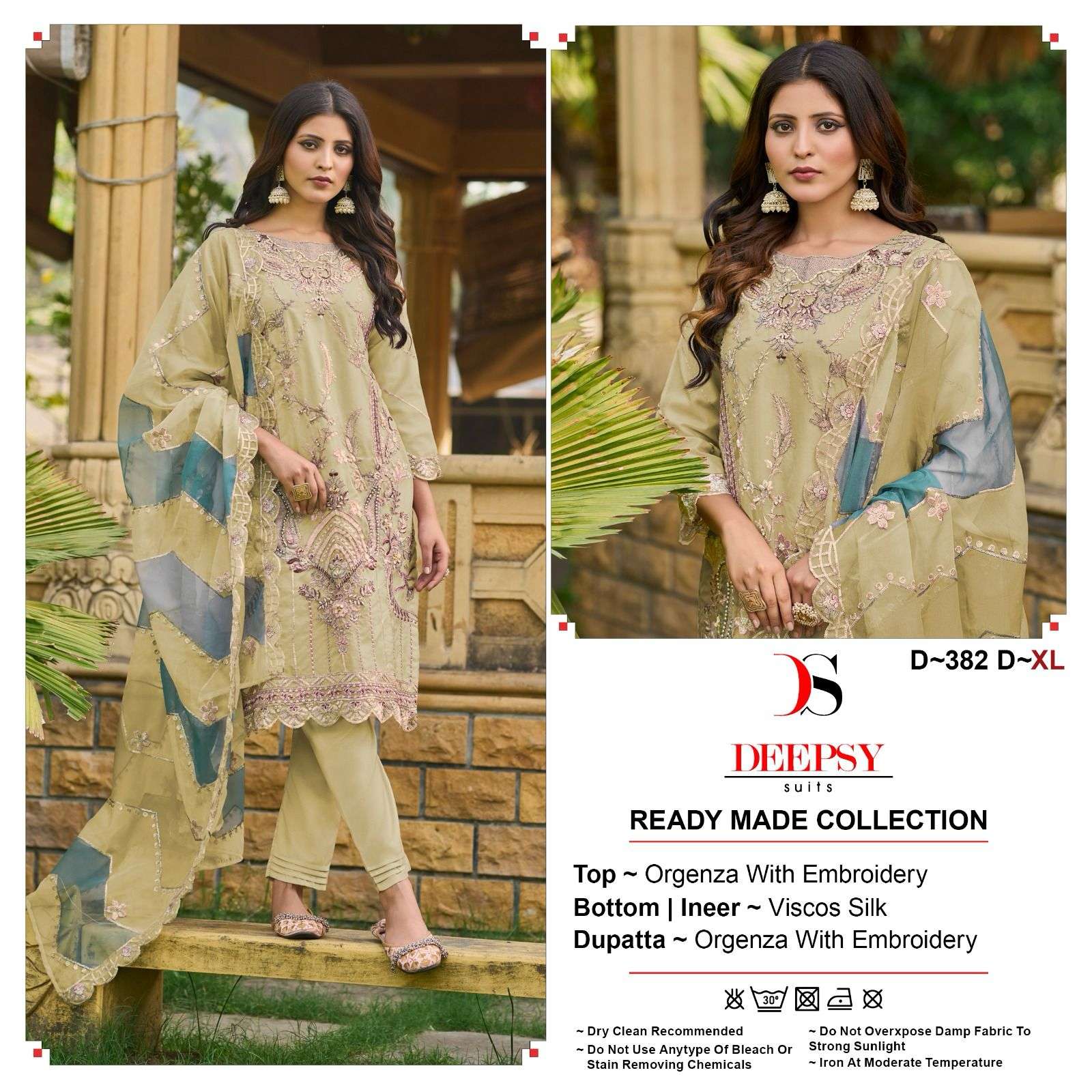 DEEPSY SUITS D 382 ORGANZA DESIGNER SUIT