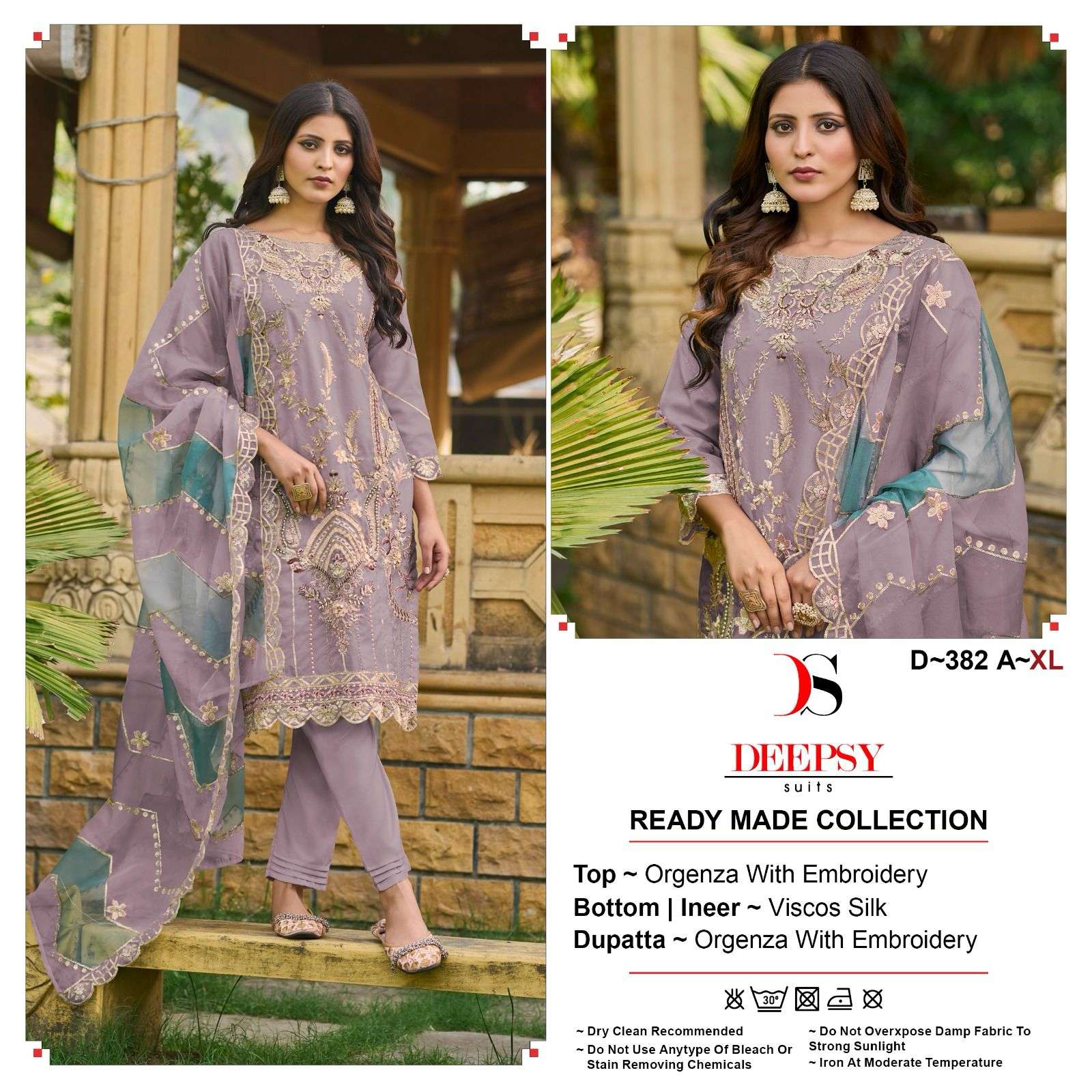 DEEPSY SUITS D 382 ORGANZA DESIGNER SUIT