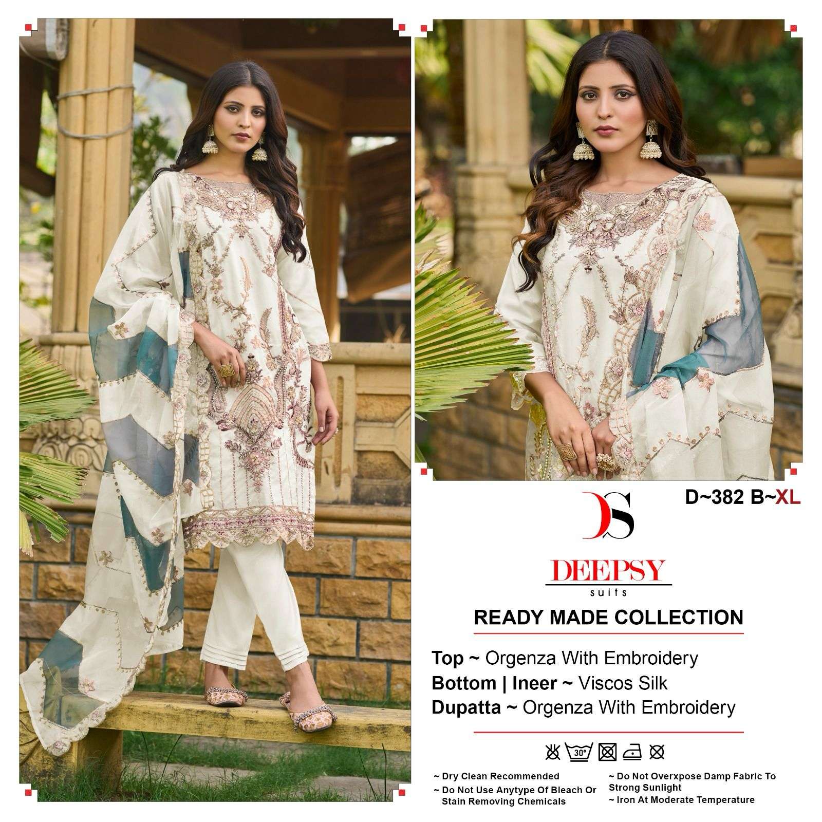 DEEPSY SUITS D 382 ORGANZA DESIGNER SUIT