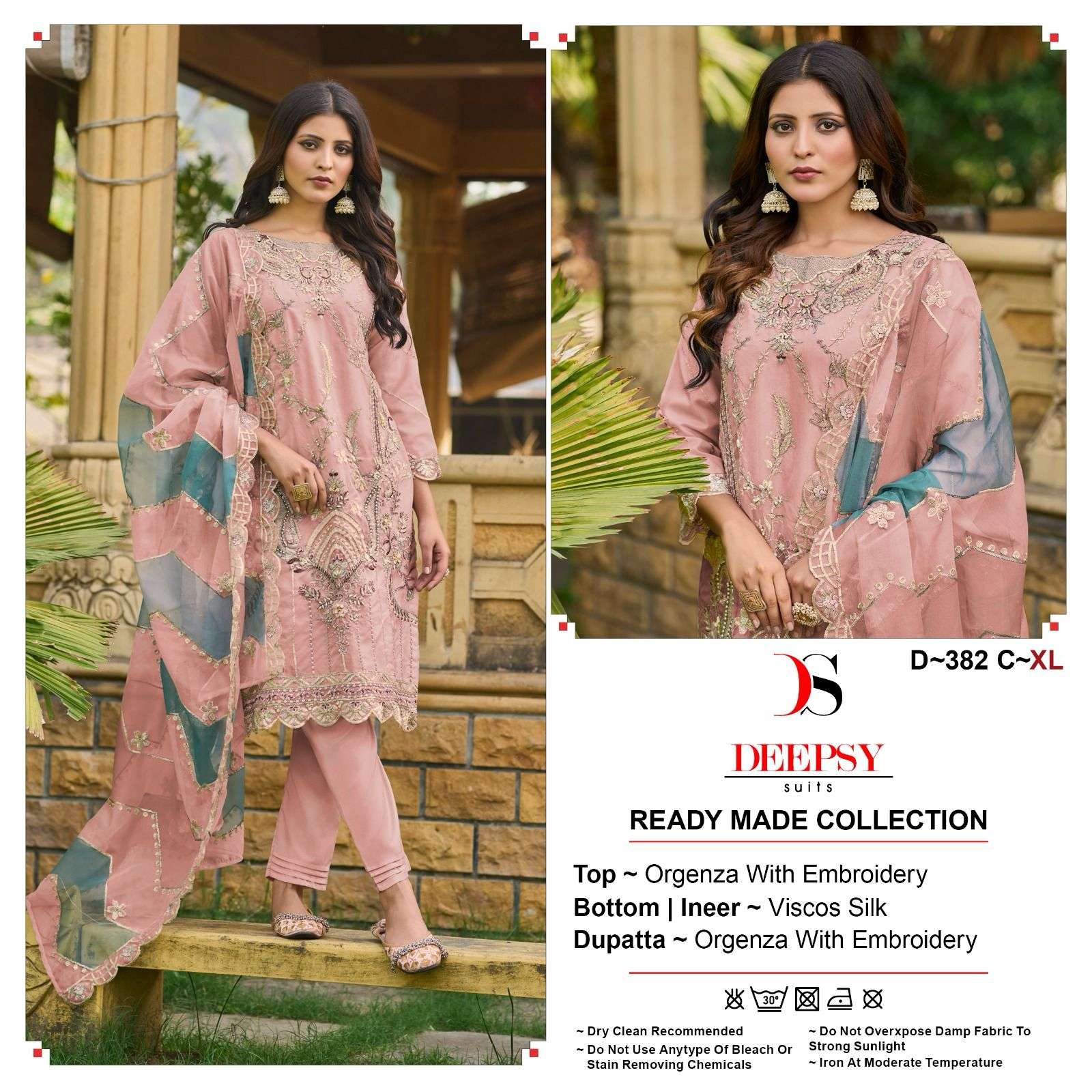 DEEPSY SUITS D 382 ORGANZA DESIGNER SUIT