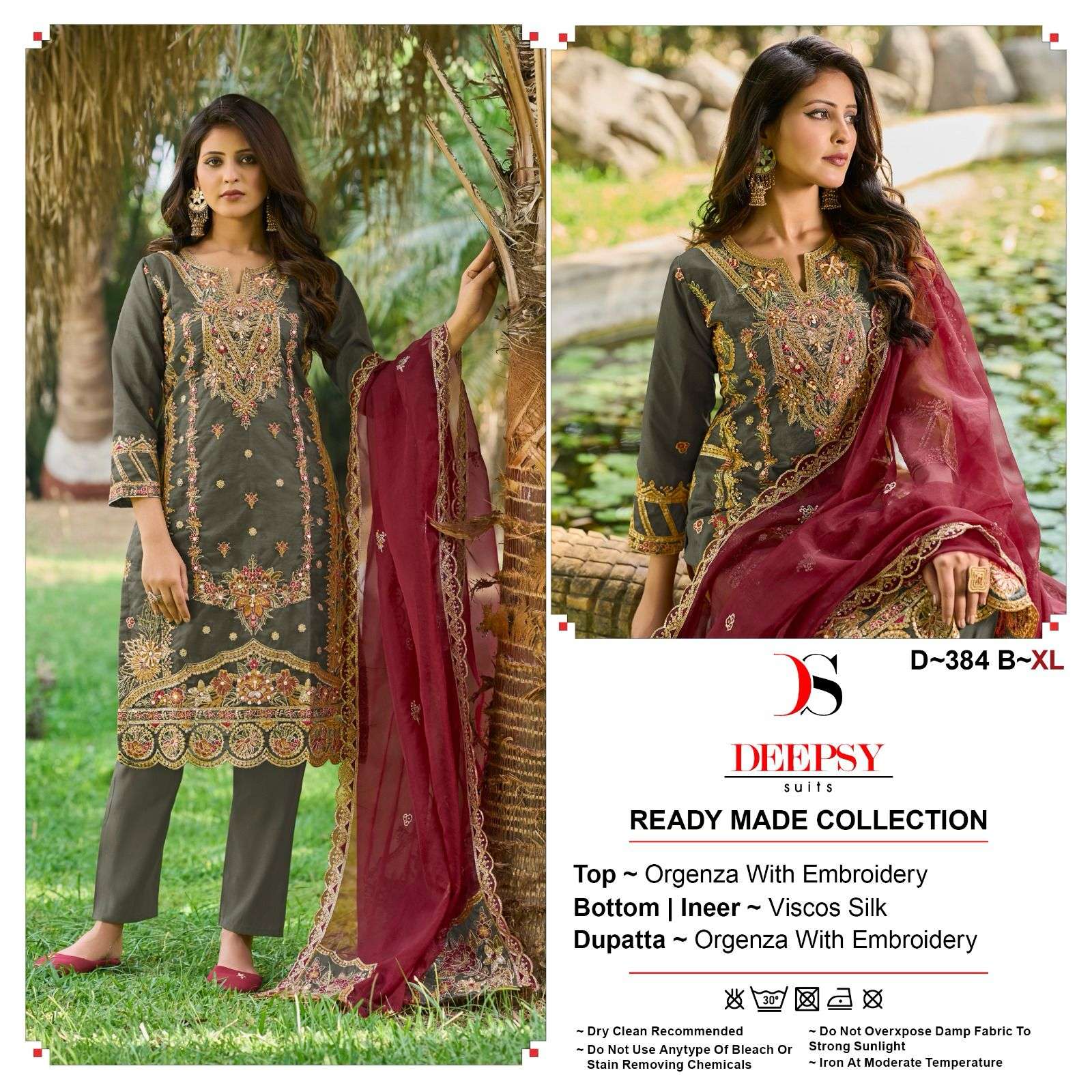  DEEPSY SUITS D 384 ORGANZA EMBROIDERY SUIT