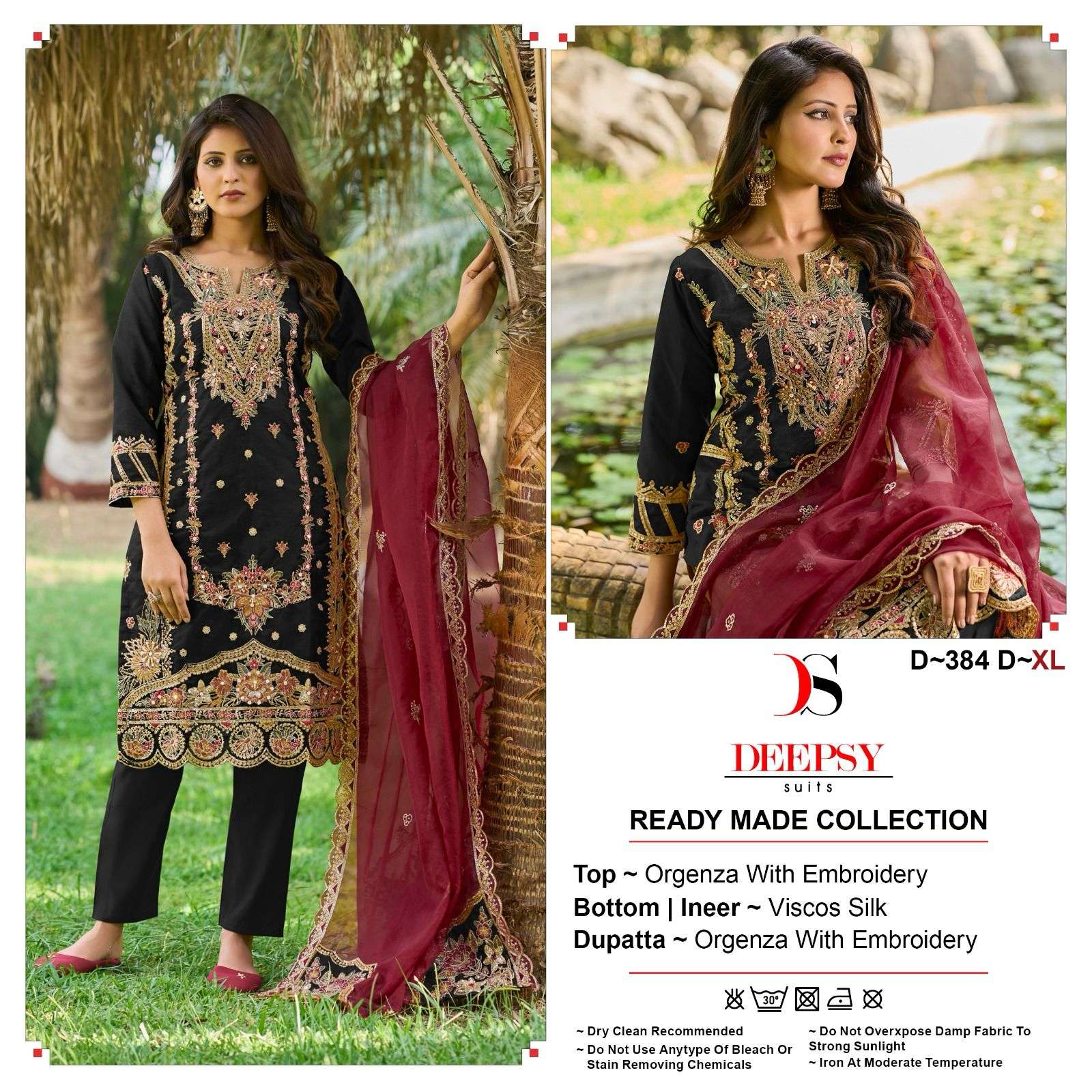  DEEPSY SUITS D 384 ORGANZA EMBROIDERY SUIT