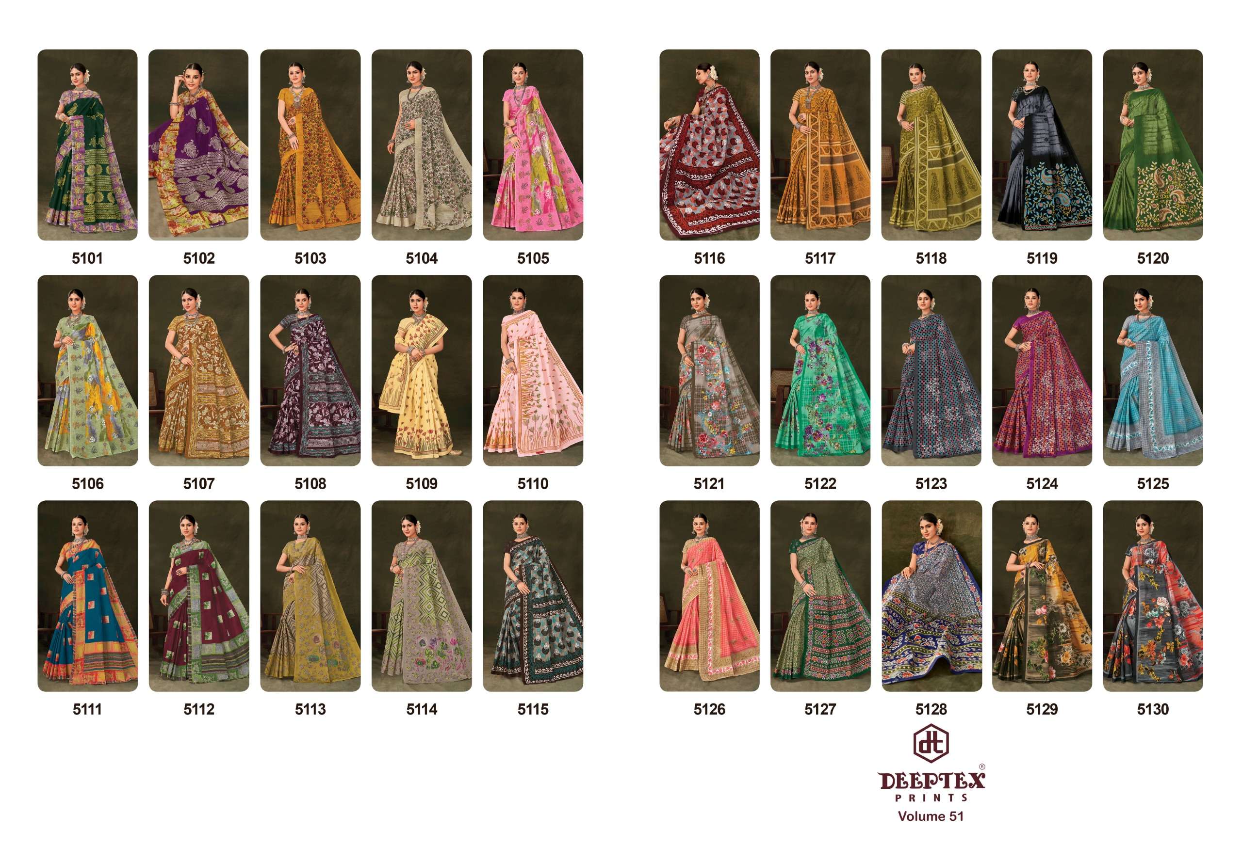 DEEPTEX PRINTS MOTHER INDIA VOL 51 COTTTON PRINTED SAREE