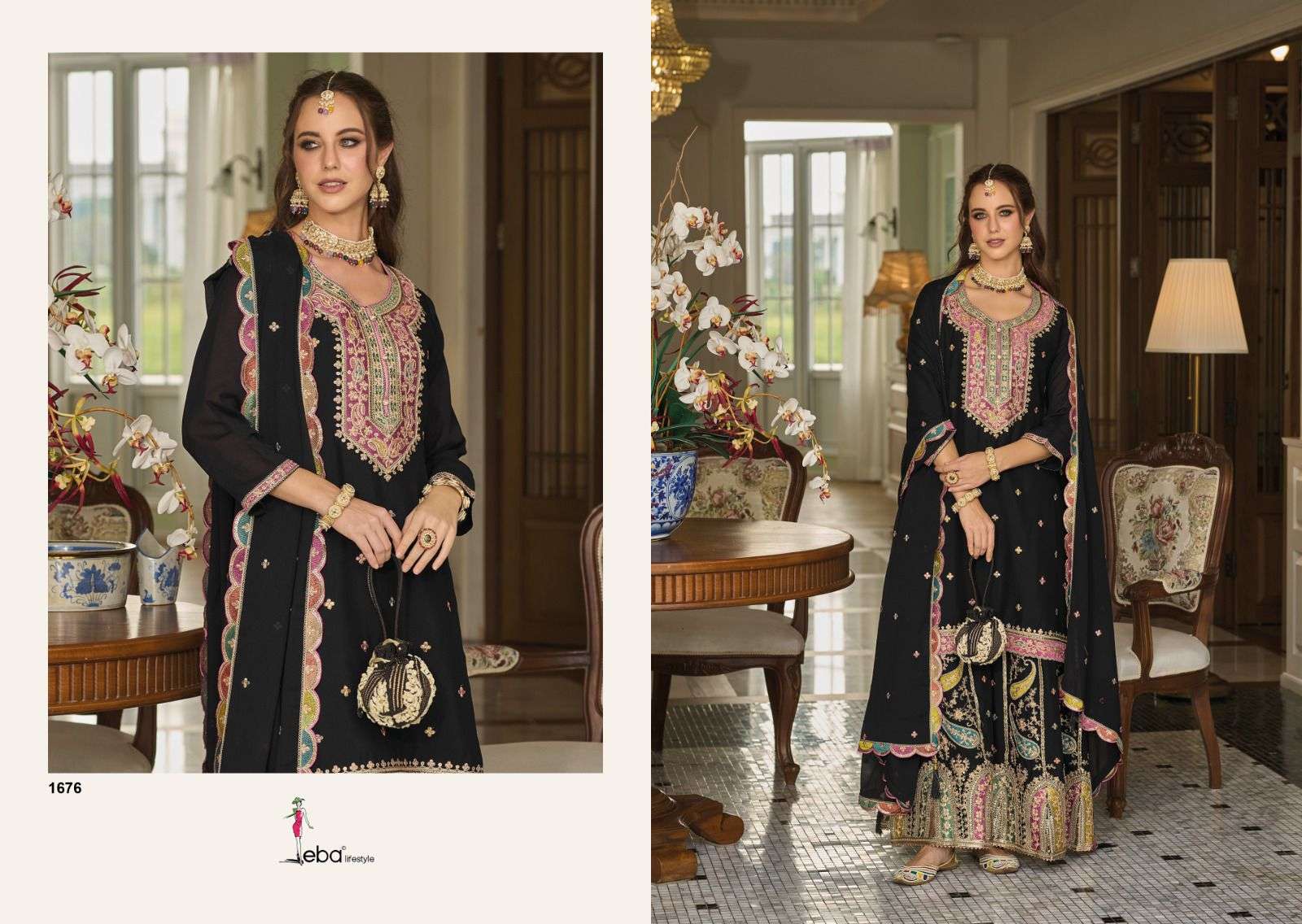 EBA LIFESTYLE SAFROON VOL 3 COLOUR ADDITION HEAVY DESIGNER SUIT