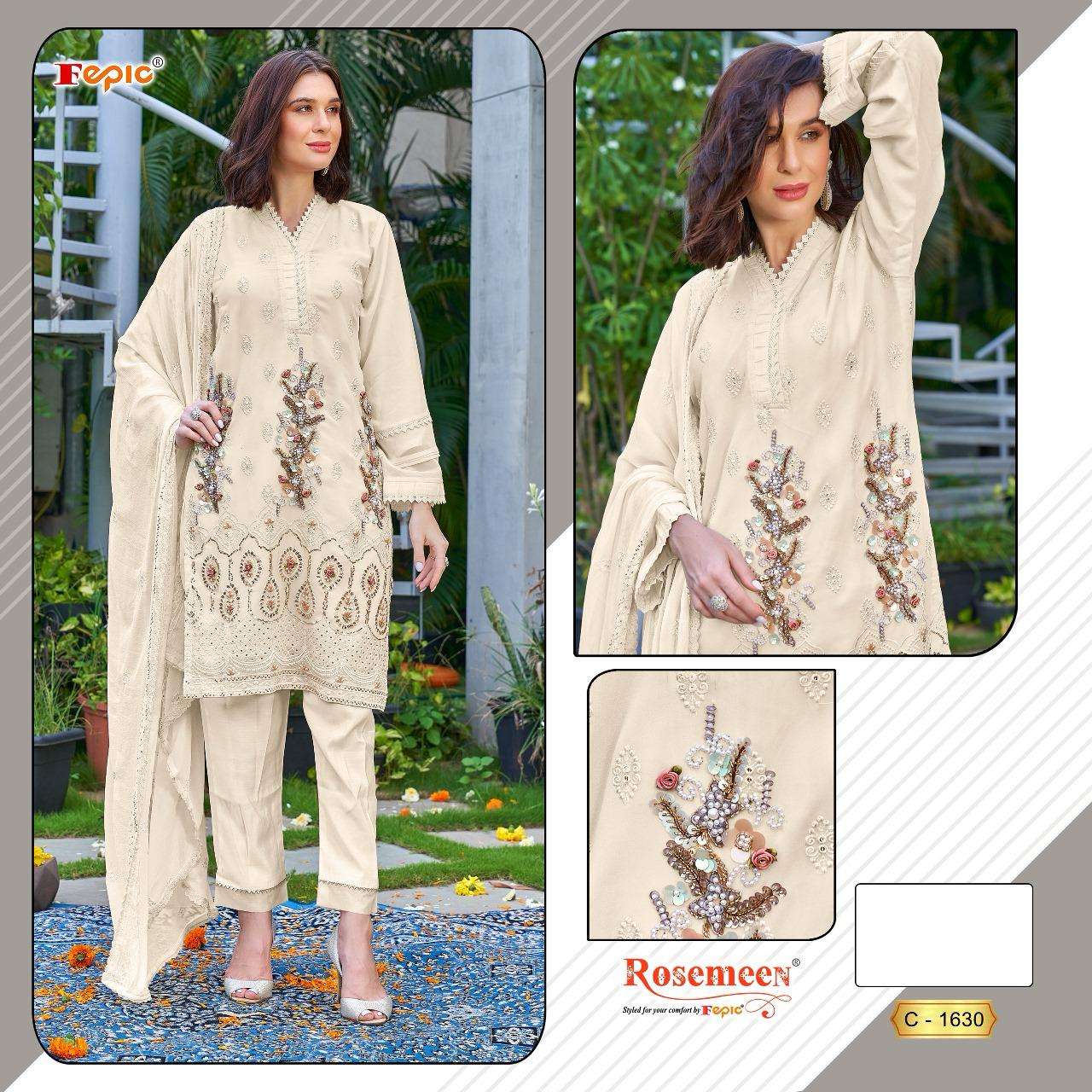 FEPIC ROSEMEEN C 1630 GEORGETTE HEAVY EMBROIDERED SUIT