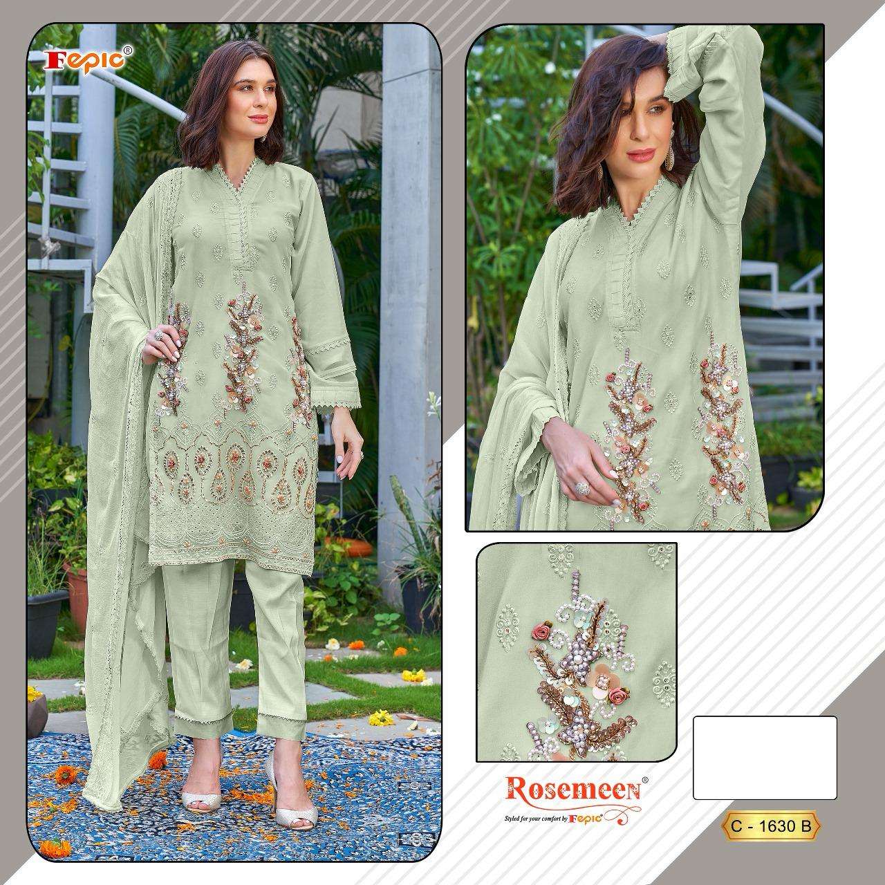FEPIC ROSEMEEN C 1630 GEORGETTE HEAVY EMBROIDERED SUIT