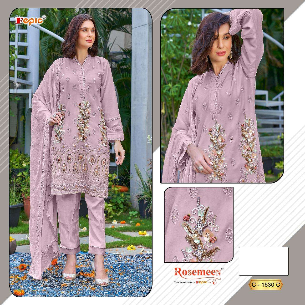FEPIC ROSEMEEN C 1630 GEORGETTE HEAVY EMBROIDERED SUIT