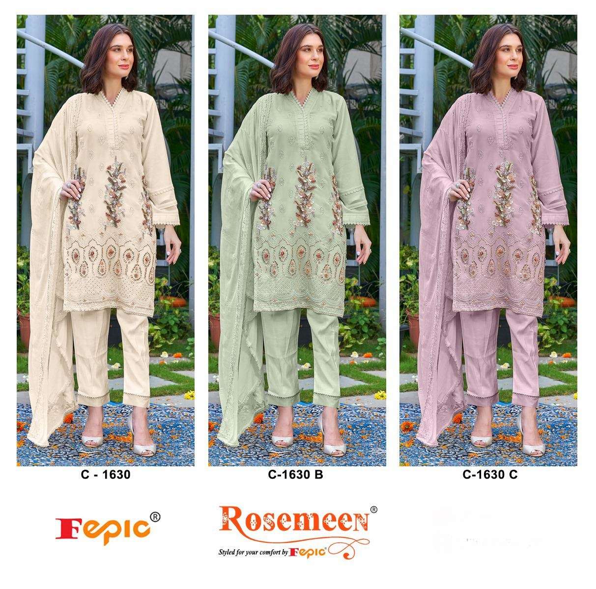 FEPIC ROSEMEEN C 1630 GEORGETTE HEAVY EMBROIDERED SUIT
