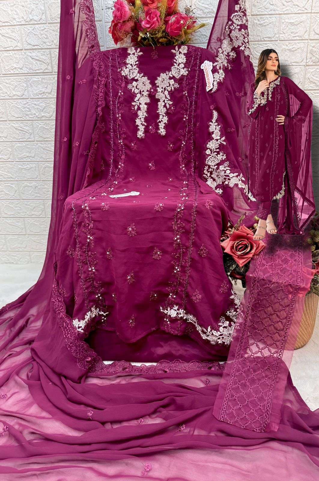 FEPIC ROSEMEEN C 1685 GEORGETTE EMBROIDERED SUIT