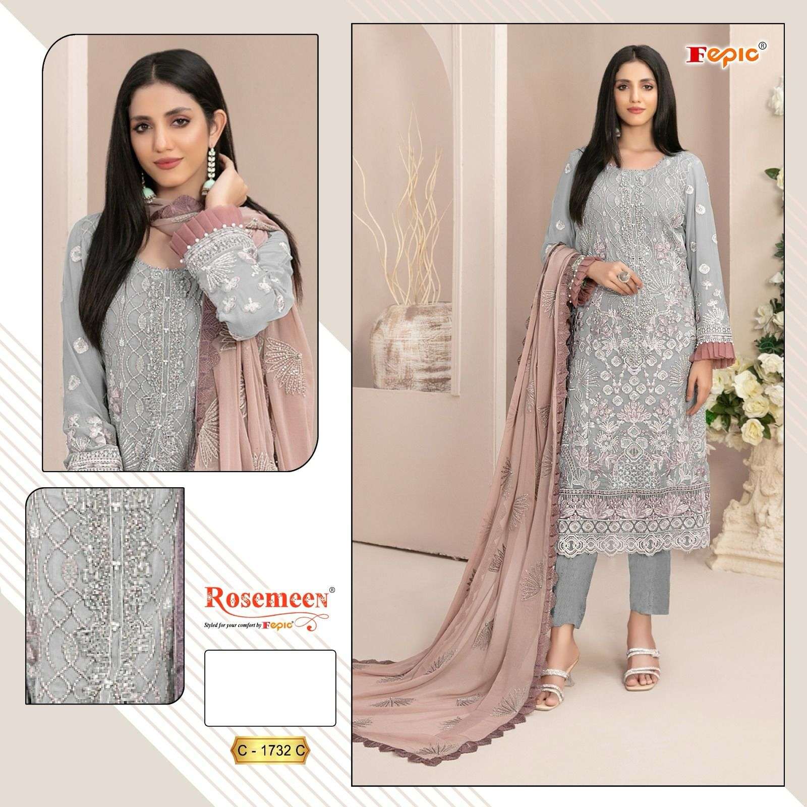  FEPIC ROSEMEEN C 1732 GEORGETTE HEAVY DESIGNER SUIT