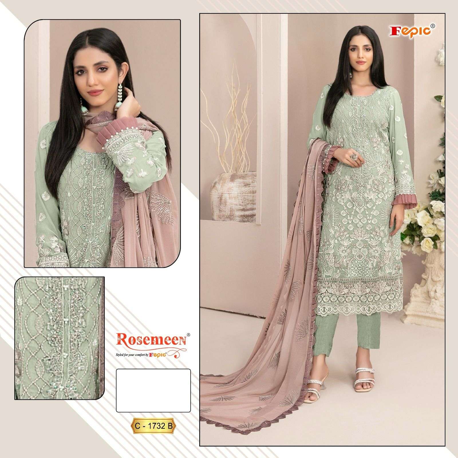  FEPIC ROSEMEEN C 1732 GEORGETTE HEAVY DESIGNER SUIT