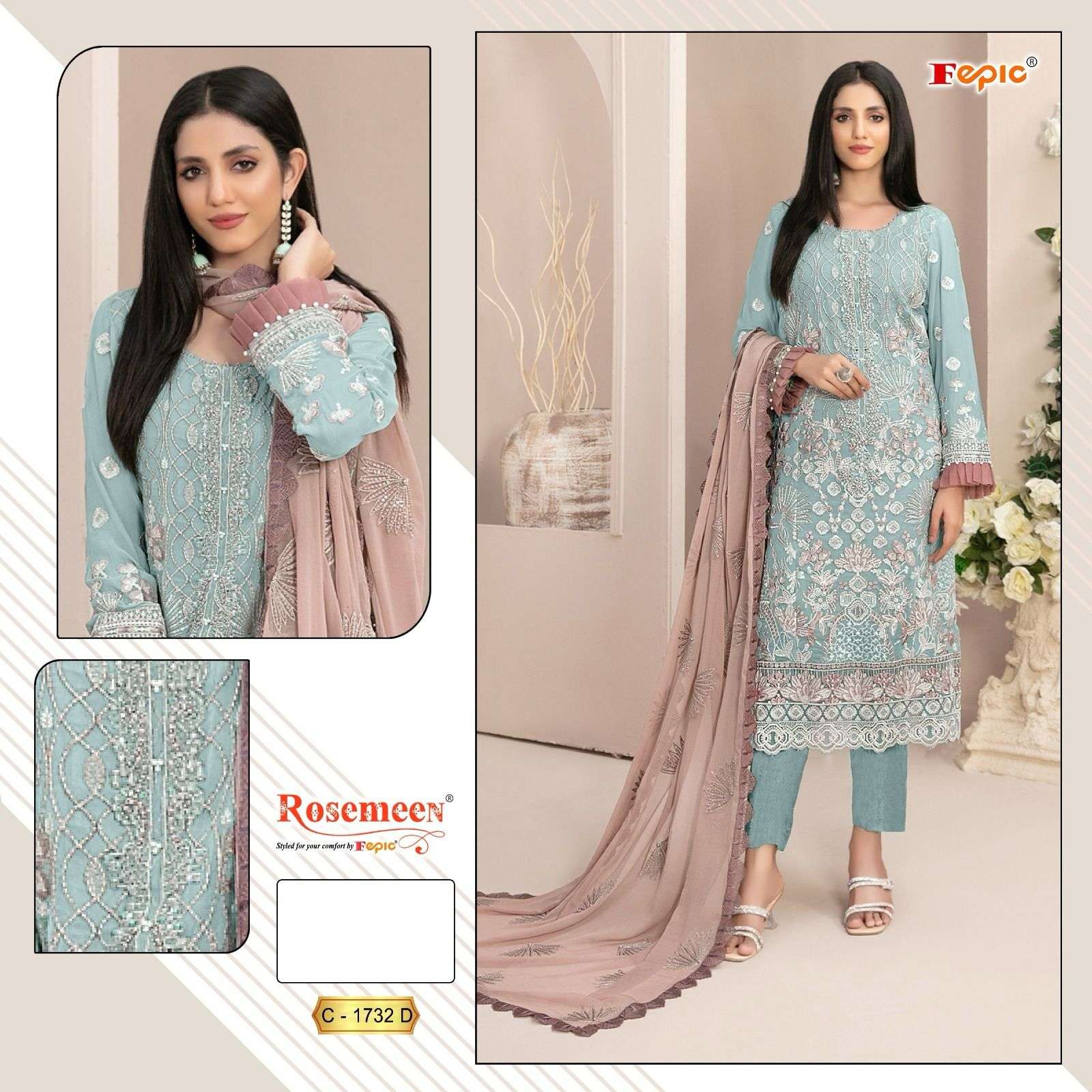  FEPIC ROSEMEEN C 1732 GEORGETTE HEAVY DESIGNER SUIT