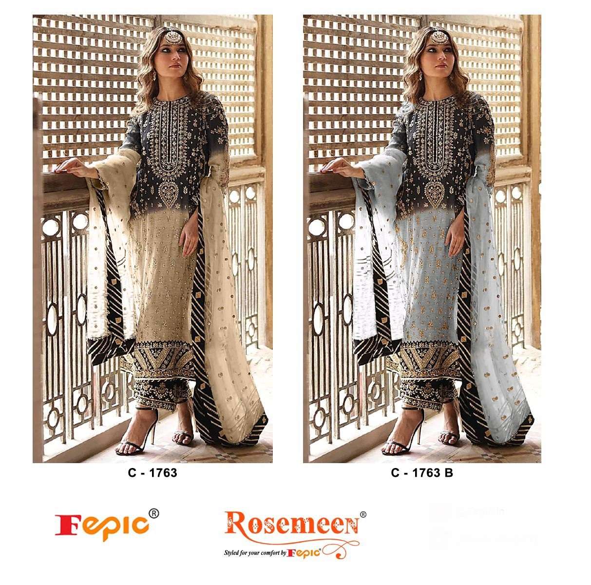  FEPIC ROSEMEEN C 1763 WEDDING WEAR EMBROIDERED SUIT