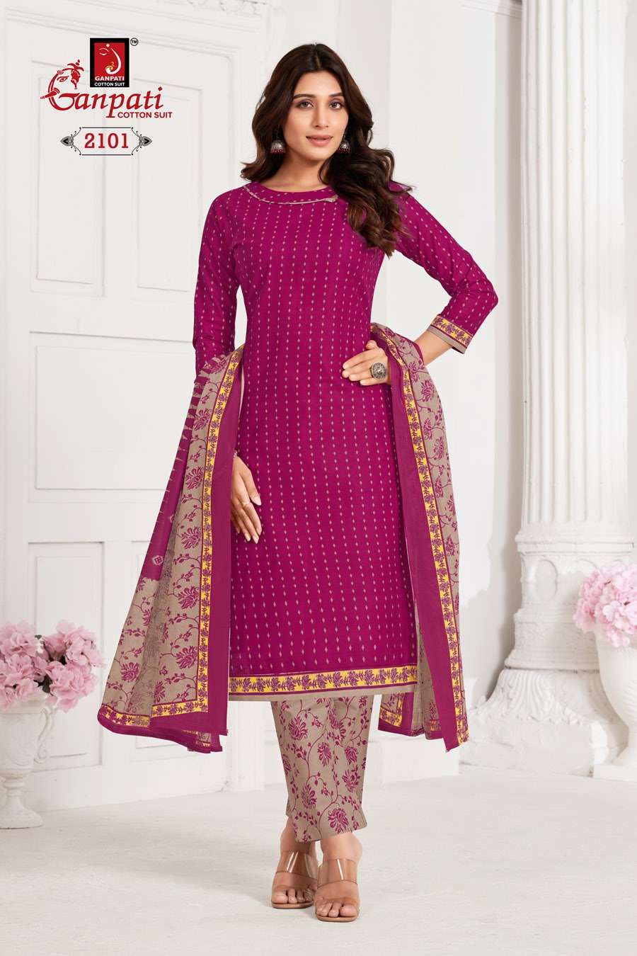 GANPATI JIGHYASHA VOL 21 PANT STYLE REGULAR WEAR COTTON SUIT
